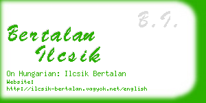 bertalan ilcsik business card